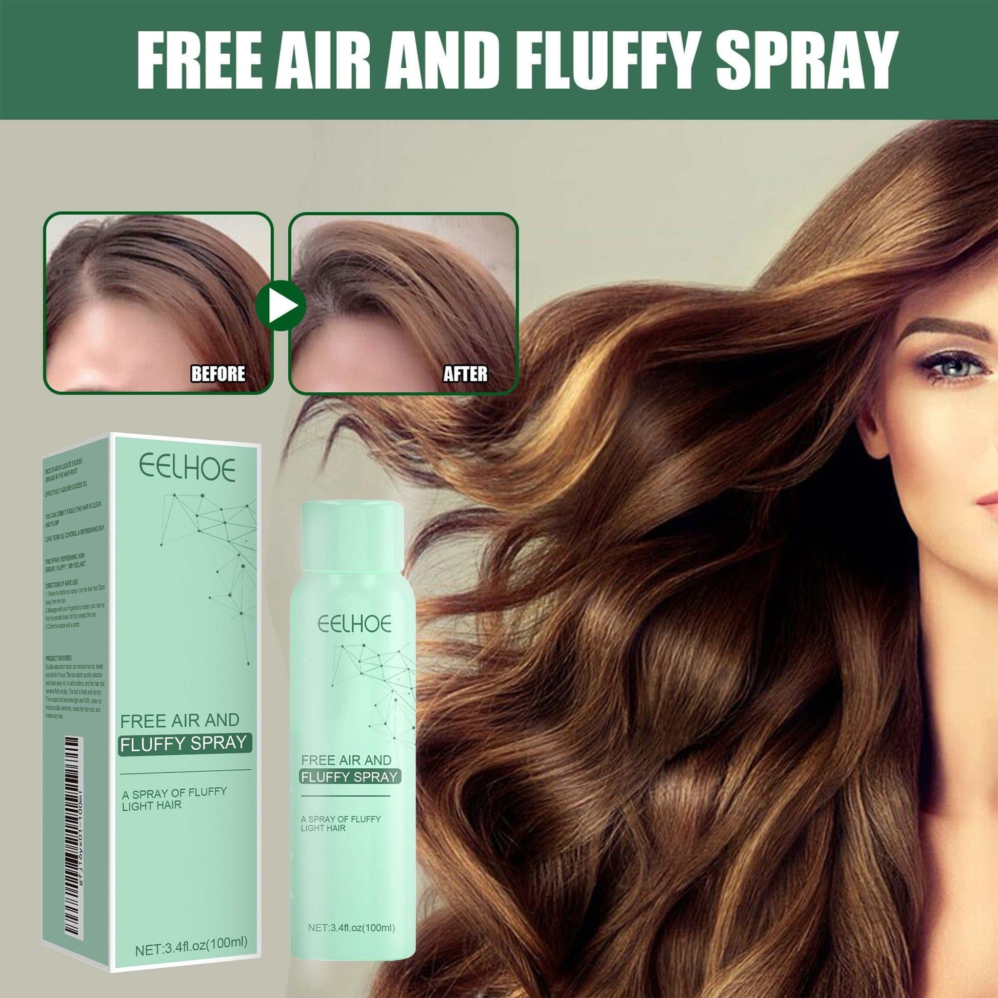 No-Wash Dry Hair Spray for Oily Hair - Instant Volume & Freshness